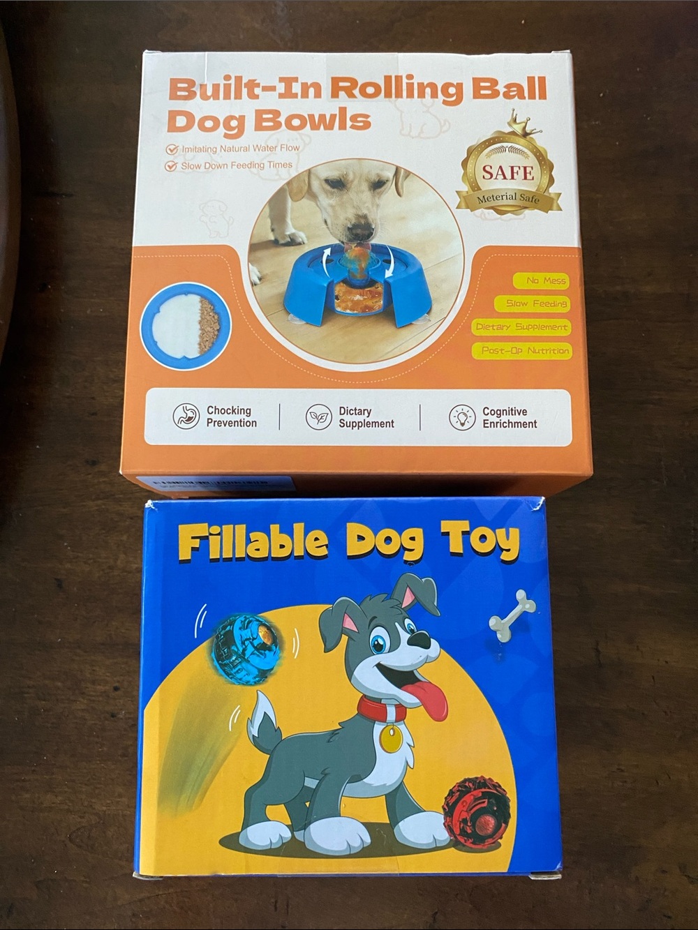 Dog Bundle • Built-In Ball Dog Bowls •Fillable Dog Toy • NWT